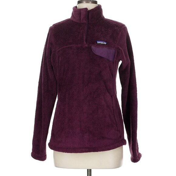 Patagonia Women’s Re-Tool Snap-T Pullover Fleece M Deep Purple Quarter Snap Fall - Picture 1 of 6